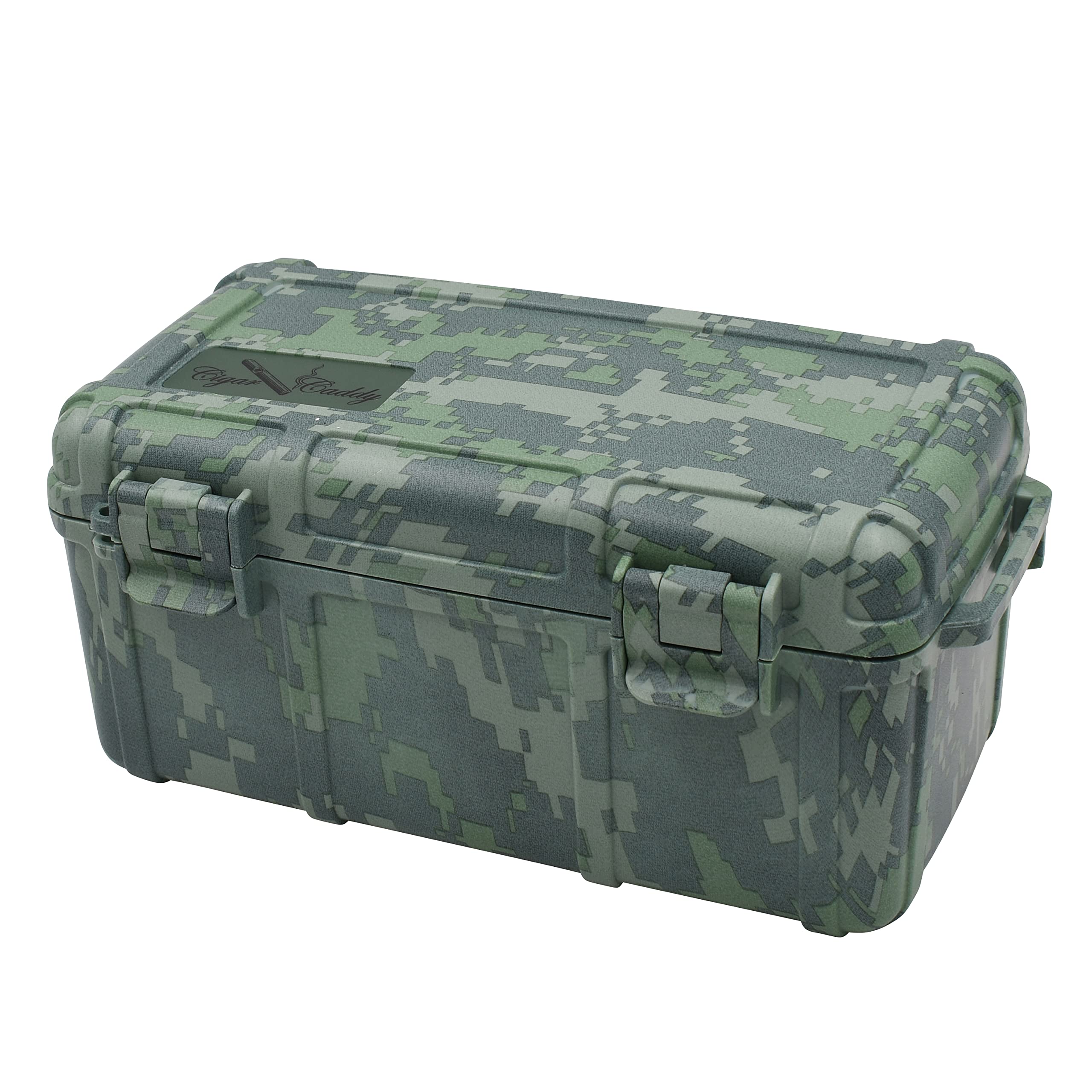 Cigar Caddy 3540 Camo 15 Cigar Waterproof Travel Humidor, Digital Camouflage Exterior