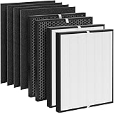Elnuliros Replacement Filter Compatible with Air Doctor AD3000 AD3000M AD3000Pro Air Cleaner Purifier, Not for AD3500 Version, Include 2 Main Filters + 2 Carbon Filters + 4 Pre-filters