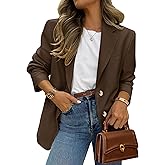 PRETTYGARDEN 2026 Blazers for Women Business Casual Long Sleeve Lapel Open Front Suit Jacket Work Blazer with Pockets