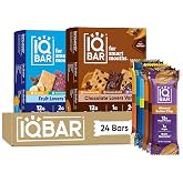 IQBAR Clean High Protein Bars, Low Sugar Snack, Fruit + Chocolate 24ct | 12g Plant Protein, 6-9g Fiber, 1-2g Sugar | GLP-1 &amp; Keto Friendly | Vegan, Gluten Free, Dairy Free, Non-GMO, Kosher