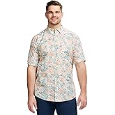 Izod Mens Big and Tall Saltwater Dockside Short Sleeve Button Down Shirt