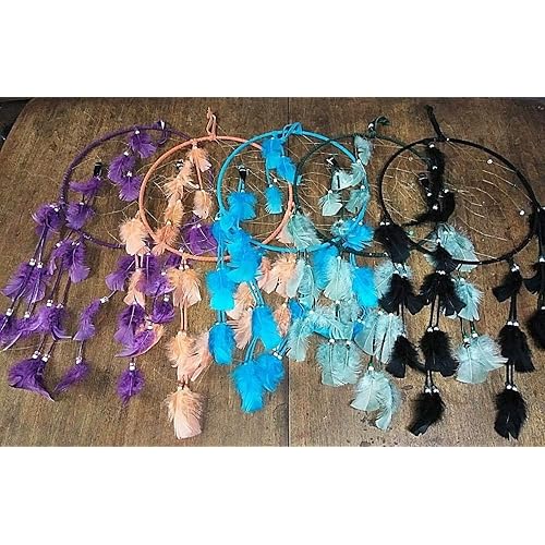 PREP WIPES Set of 24 DREAMCATCHERS,Hand Made Gifts, Feathers, 14" Dream Catcher with Lights Dream Big Wall Decor Hanging Dream Catcher