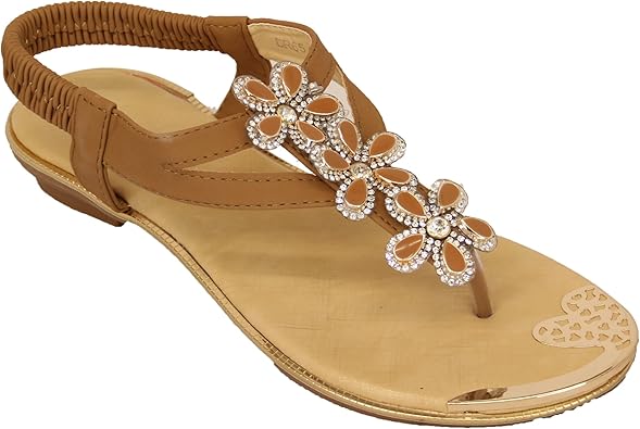 Amazon.com | Glossy Womens Diamante Sandals DR65 | Sandals
