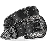 Balteus Sparkly Rhinestone Diamond Sequin Studded Belt for Men & Women - Western Cowgirl Cowboy Style
