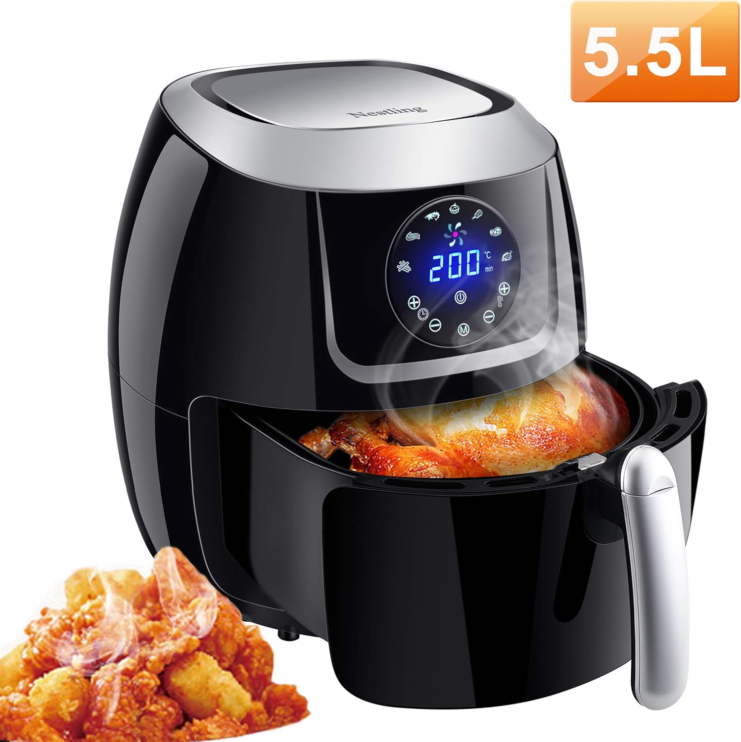 Nestling® 5,5 L 1500 W Friteuse à air avec affichage numérique, minuterie et réglage de la