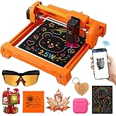 ATOMSTACK 2.5W Orange Laser Engraver,Laser Engraver Machine,DesktopEngraver | Swift Mini Laser Engraver, 5mW Laser Output, FDA Class 1,Free AI Software, 135x145mm, Wireless Connectivity for DIY Crafts