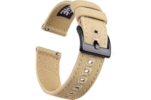 Ritche Christmas Gift Canvas Quick Release Watch Band 18mm 20mm 22mm 24mm Replacement Watch Straps for Men Women, White Elephant Gifts, Stocking Stuffers for Men