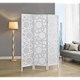 Liveasy Furniture 3 Panels Room Divider Privacy Screen Shoji Divider 6ft High Japanese Style Privicy Room Divider (Bubble White, 3 Panels)