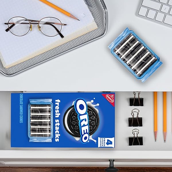 OREO FRESH STACKS CHOCOLATE SANDWICH COOKIES, BULK TRAVEL SNACKS, 6 BOXES (24 MULTI SNACK PACKS)