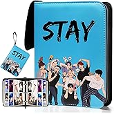 KEFEIKJ Cute Trading Photocard Binder, STAY Photo Album Cartoon Card Holder Book Storage 400 Cards with Sleeves for Lomo Cards Gift - Boys & Girls, idol Photo Protect (Blue, 4 Pockets)
