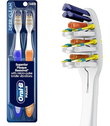 Amazon.com : Oral-B Pulsar Vibrating Bristles Toothbrush, Medium, 4 Pack  (Colors May Vary) : Health & Household