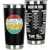 DECZHIYU 70th Birthday Gifts for Women Men - 1956 70th Birthday Decorations Gifts Ideas for Her Him - 70 Year Old Birthday Gift for Men Women Turning 70 Gift Ideas - 20oz Stainless Steel Tumbler