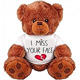 I Miss You Gifts Large 13 inch Teddy Bear I Miss Your Face- Cute Unique Long Distance Relationships Gift, Friend, Couples, Re