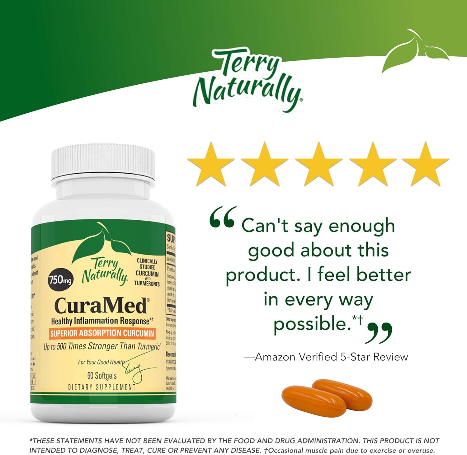 Terry Naturally CuraMed 750 mg 60 Softgels Superior Absorption BCM