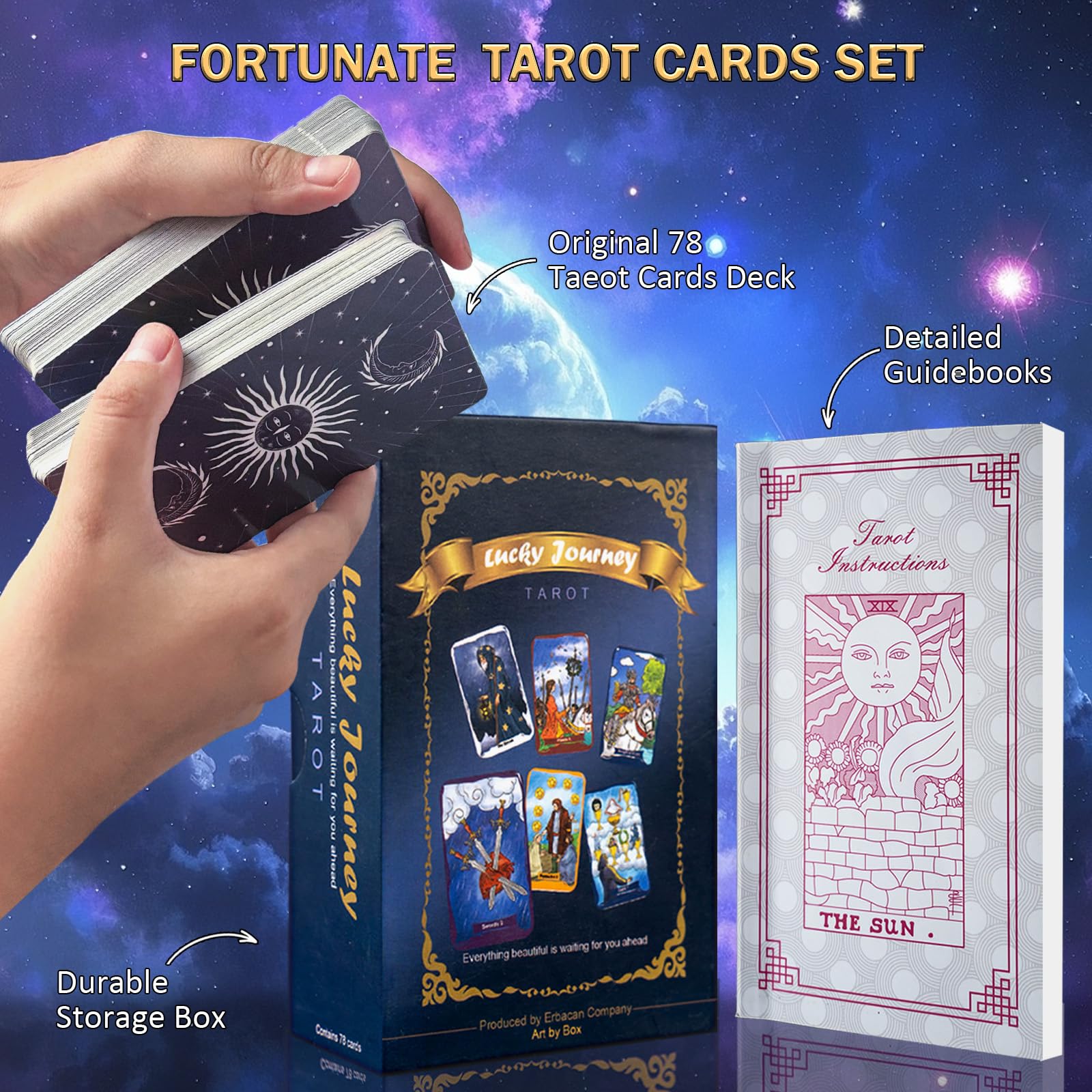 Classic Hand Draw Tarot Cards Deck with Guidebook-Unique Art Tarot Card for Beginners to Experts,Fortune Telling Cards