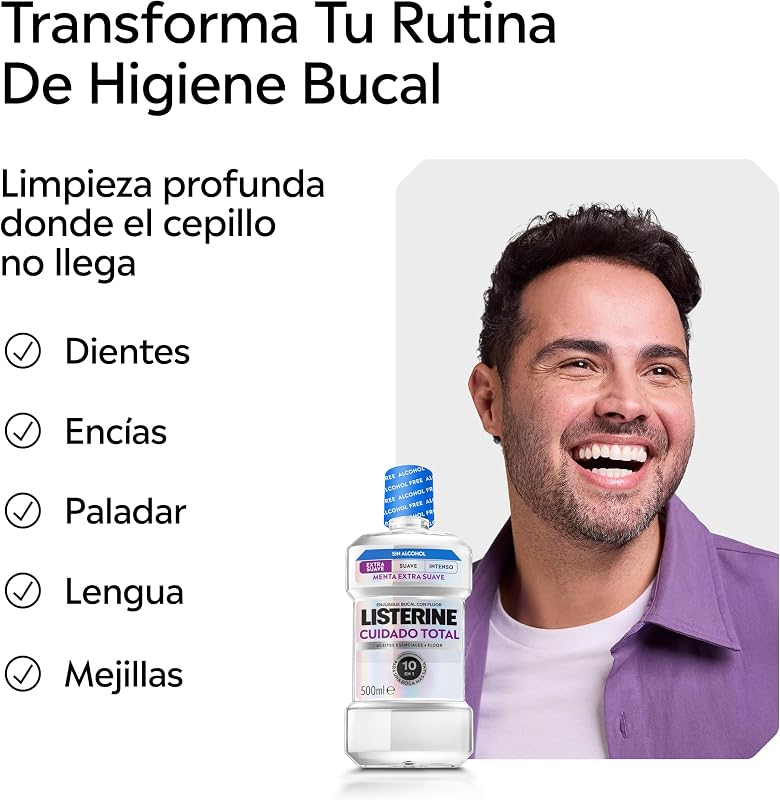 Cuidado Total Enjuague Bucal Sin Alcohol Sabor Extra Suave 500ml — foto 5 de 8
