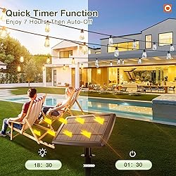 addlon 2 Pack*102FT(96+6) Solar String Lights