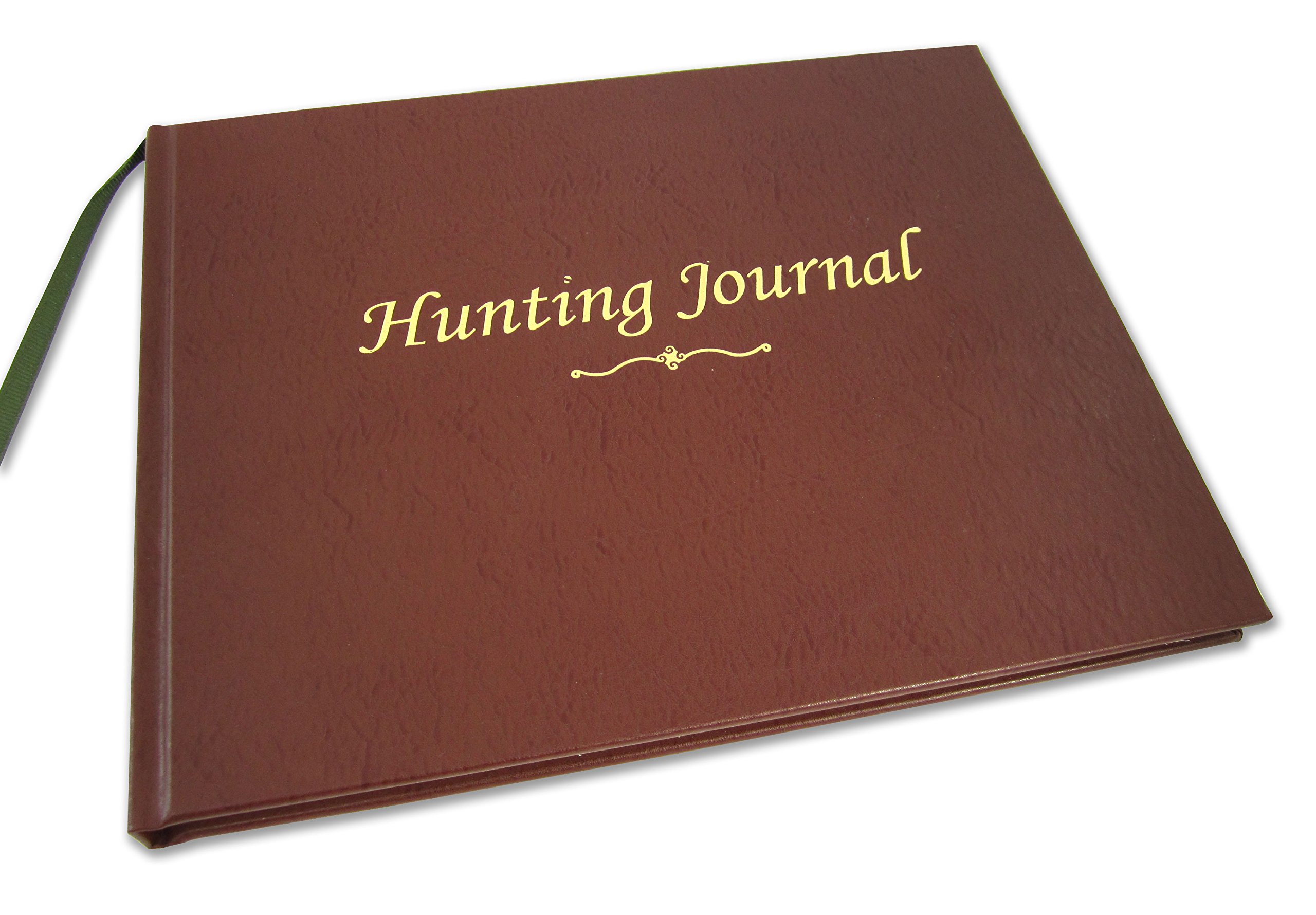 BookFactory Hunting Journal/Hunting Log Book - 96 Pages, Tan Bonded Leather Cover, Hardbound, 8 7/8" x 7" (JOU-096-CCR-XT-HUNT-XTT44)