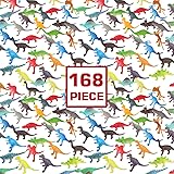 168 Pcs Mini Dinosaur Figure Toys - Realistic Plastic Dinosaur Set for Kids Children Toddler Learning Educational, Goody Bag,