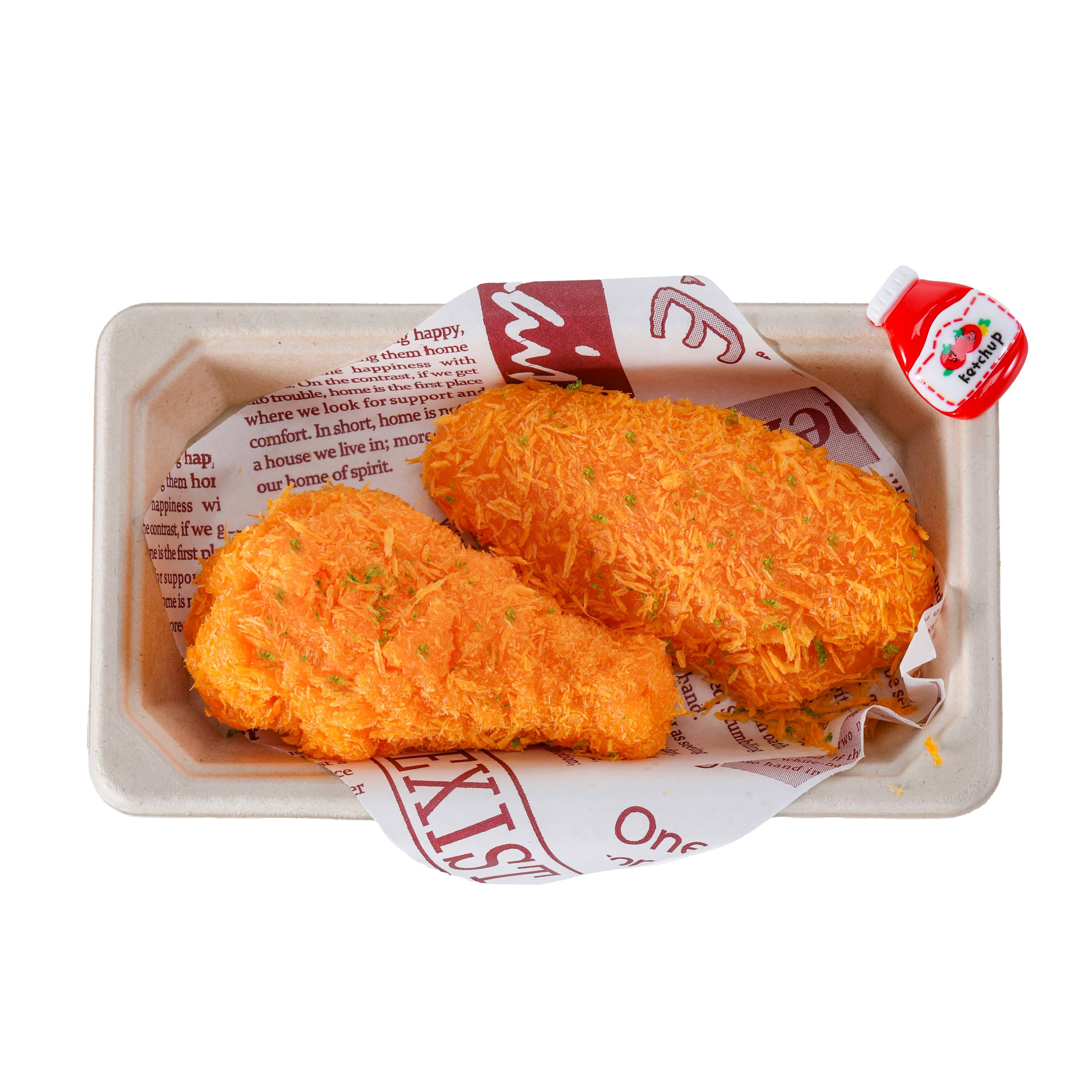 QCROAD SQUISHY Handmade Taba Fried Chicken Squishy - Crispy Chicken Silicone Squishy Toy, Soft Stress Relief Fidget Toys for Kids & Adults, Non-Toxic Food-Themed Sensory Play