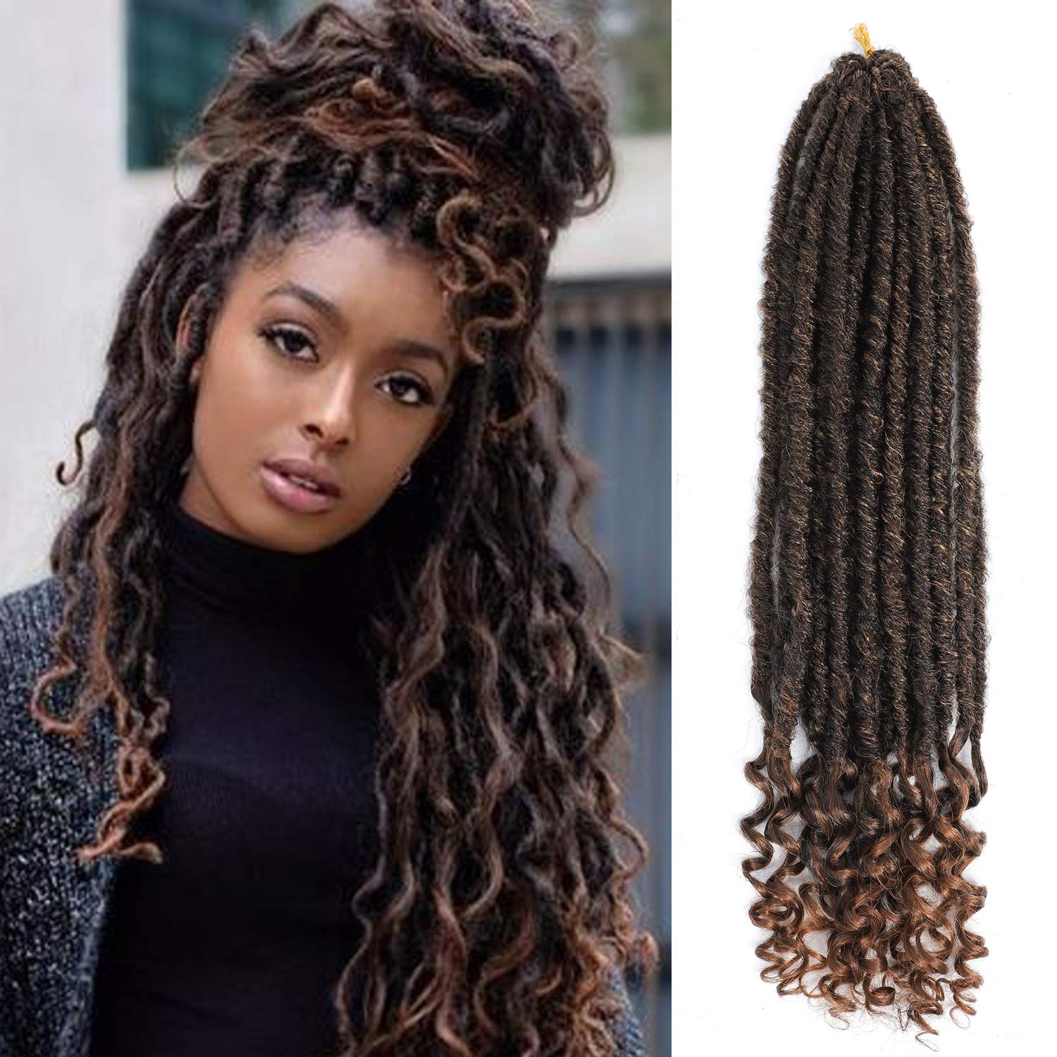 Amazon Com 6packs 14inch Goddess Faux Locs Soft Crochet Braids