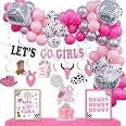 Let's Go Girls Banner Für Junggesellinnenabschied – Glitzer Cowgirl Party-Deko | Rosa, 13 Buchstaben, 1,5 M Lang