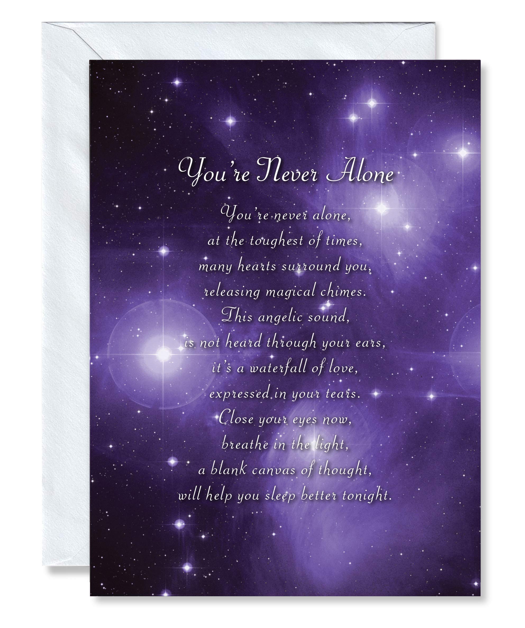 Clarabelle Cards - You're Never Alone - Sympathy| Thinking of You | Inspirational | Sorry for Your Loss | Greetings Card with Caring Encouragement Poem Verse sold by Card Candy