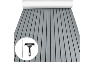 Matalde Boat Flooring EVA Foam Decking Sheet - Upgraded Hi-Strength Adhesive Marine Vinyl Flooring,Non-Slip Faux Teak Sea Dec