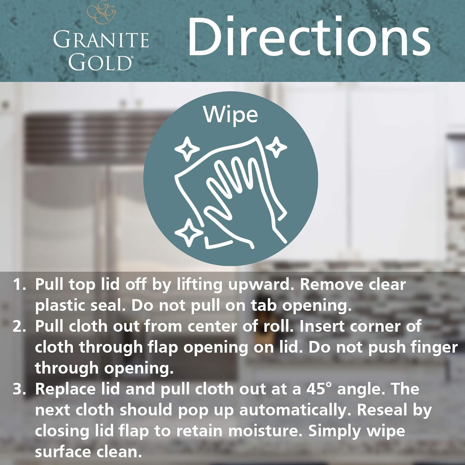 Granite Gold All-Surface Cleaner Wipes Household Streak-Free Cleaning for Stainless Steel, Glass, Granite, Quartz, Marble Countertops-Made in the USA, 40 count, 40 Count: Health & Personal Care