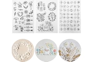 KEIFIN 75 Pcs Stick and Stitch Embroidery Paper Designs 3 Sheets A4 Water Soluble Stabilizer for Embroidery Patterns Adhesive Embroidery Transfer Paper with Pre-Printed Flower Leave Butterfly for Hand Sewing