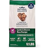 Natural Balance Limited Ingredient Small-Breed Adult Dry Dog Food with Healthy Grains, Lamb & Brown Rice Recipe, 12 Pound (Pack of 1)