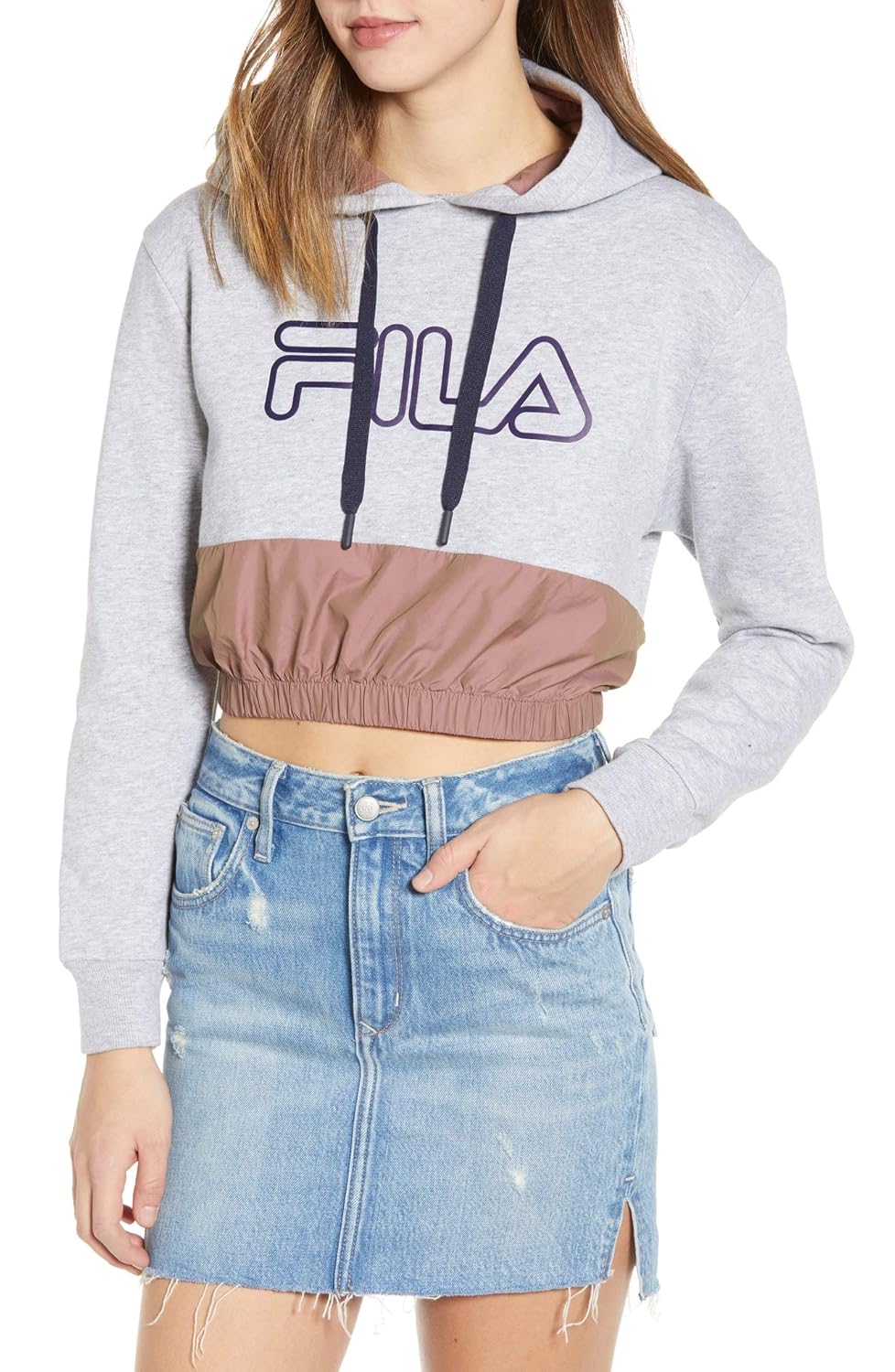 grey fila hoodie women's