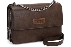 Wrangler Flap Crossbody Purse for Women Shoulder Bag Vintage Wallets with Chain Strap