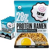 Ramen Bae Original Stir Fry Protein Noodles - 28g Protein, Garlic Soy | Air Dried Not Fried, Plant Based, Vegan Protein Noodles - Lower Carb &amp; Fat - Savory &amp; Bold with Hint of Spice (Pack of 6)