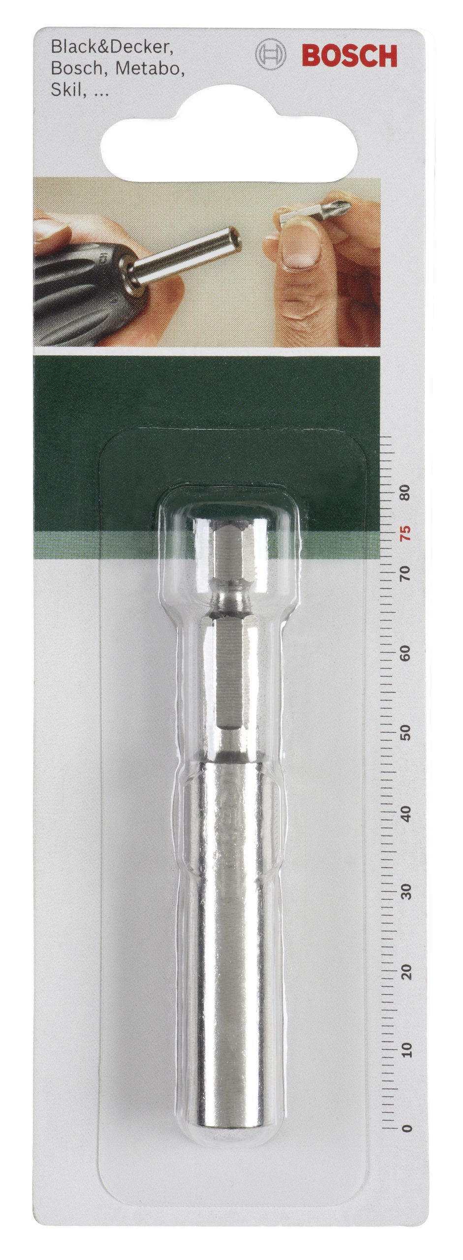 Bosch 2609255901 75mm Universal Bit Holder with Permanent Magnet and Spring Ring