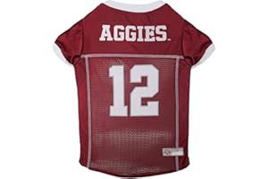 Pets First NCAA College Texas A&M Aggies Mesh Jersey for DOGS & CATS, X-Large. Licensed Dog Jersey with your Favorite Football/Basketball College Team