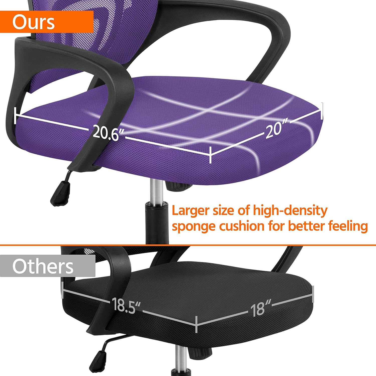 YAHEETECH Ergonomic Mesh Office Desk Chair, Adjustable Executive Chair with Swivel & Lumbar Support for Conference and Home Purple: Furniture & Decor