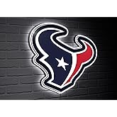 Team Sports America NFL Houston Texans Ultra-Thin LED Light Wall Sign Décor | Officially Licensed | 23 Inch Mascot Logo Shaped Wall Sign | Made in USA
