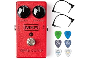 Briskdrop MXR M102 Dyna Comp Compressor Pedal Bundle with 2 Patch Cables and 6 Dunlop Picks