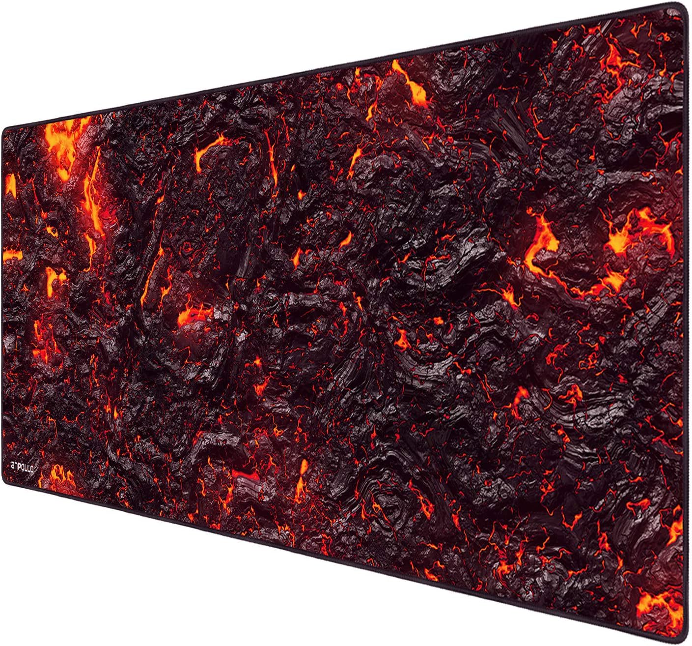 Anpollo Keyboard Mouse Pad 900x400mm Extended XL Large Professional Gaming Mouse Mat with 3mm-Thick Rubber Base, Lava