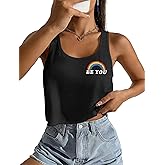 Pride Shirt for Women Lesbian Rainbow Love Heart Tank Tops LGBT Equality Sleeveless Summer Vacation Vest Tops