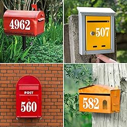 Kattykitty White Mailbox Numbers for outside, Vinyl
