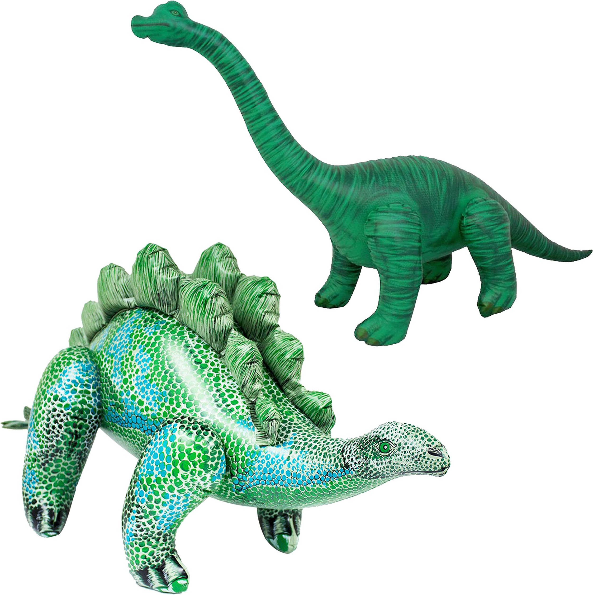 Jet Creations Inflatable Stegosaurus Brachiosaurus 2 Pack Dinosaur Great for Pool, Party Decoration, Birthday for Kids and Adults DI-STE2BRAC4