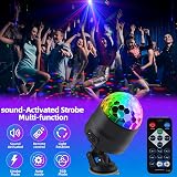 LITE WORLD 2Pack Disco Ball Light 4W USB DC5V Party Stage Lamp LED Strobe view 2