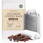 URCYLA Cold Brew Bags, 120 Count Brew Coffee Filter Bags, 4x6 Inch | Disposable Fine Mesh Drawstring Pouches, Fits Mason Jars &amp; French Press, Ideal for Cold Brew, Coffee, Tea, Herbs &amp; Spices