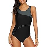 CharmLeaks Women Athletic One Piece Swimsuit Racerback Sport Lap Swimming Suits Swimwear Training Slimming Bathing Suit
