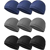 Jeere 9 Pcs Cooling Skull Cap Camo Liner Sweat Wicking Lightweight Cycling Cap Running hat for Men Women