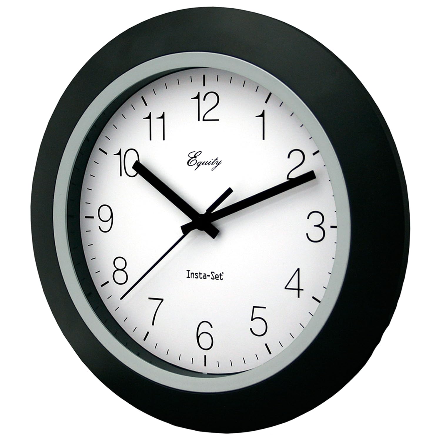 Amazon.com: LA CROSSE TECHNOLOGY Insta-Set Wall Clock, 10", Black: Home &  Kitchen