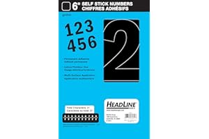 Headline Sign 32621 Stick-On Vinyl Numbers, Black, 6-Inch