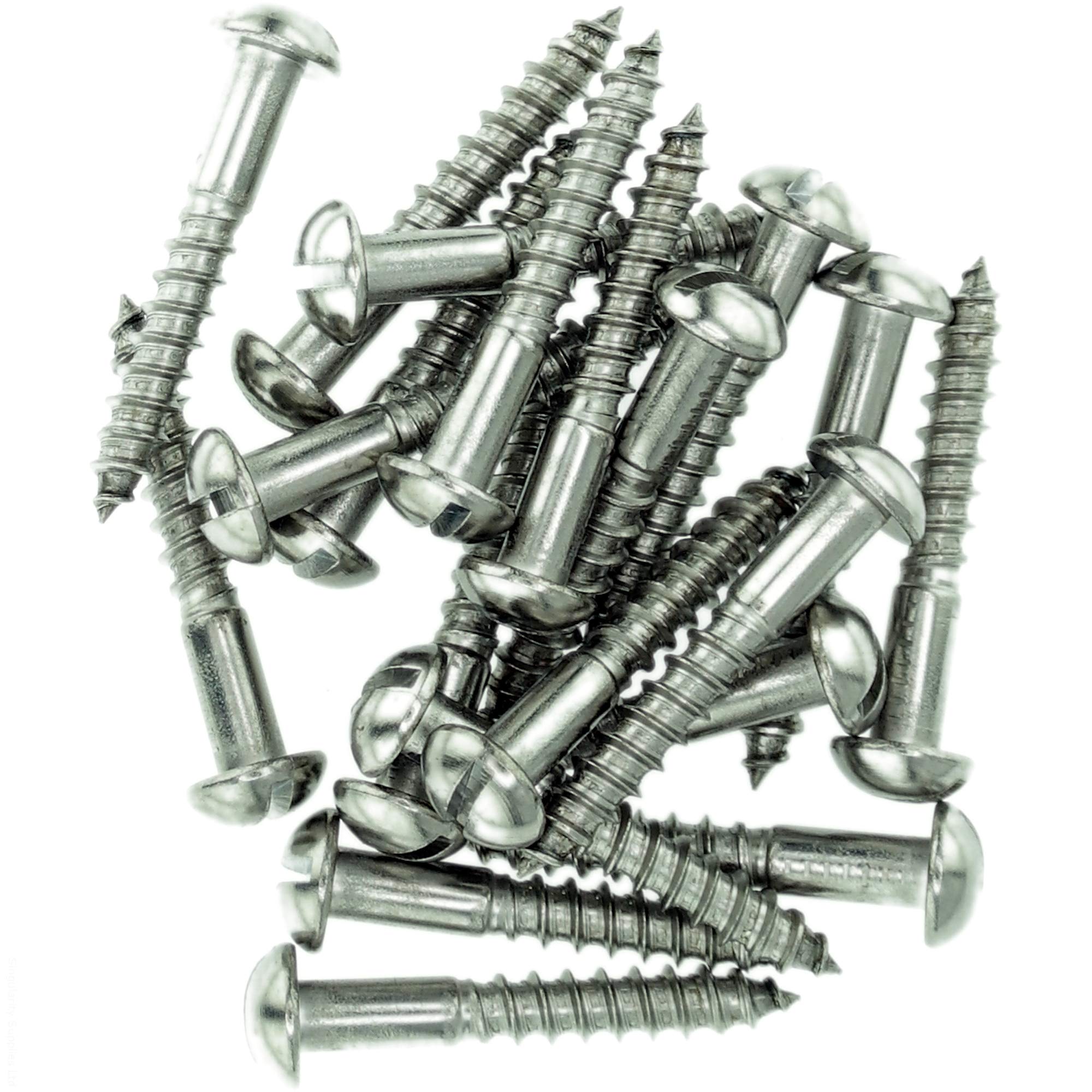 No.9 x 2.35 (4.5mm x 60mm) Slot Pan Wood Screw - Stainless Steel (A2) (Pack of 20)